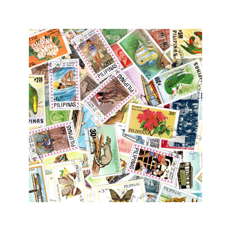 Philippines 50 timbres de collection tous différents.