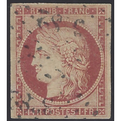 Cérès non dentelé timbre de France N°6 oblitéré.