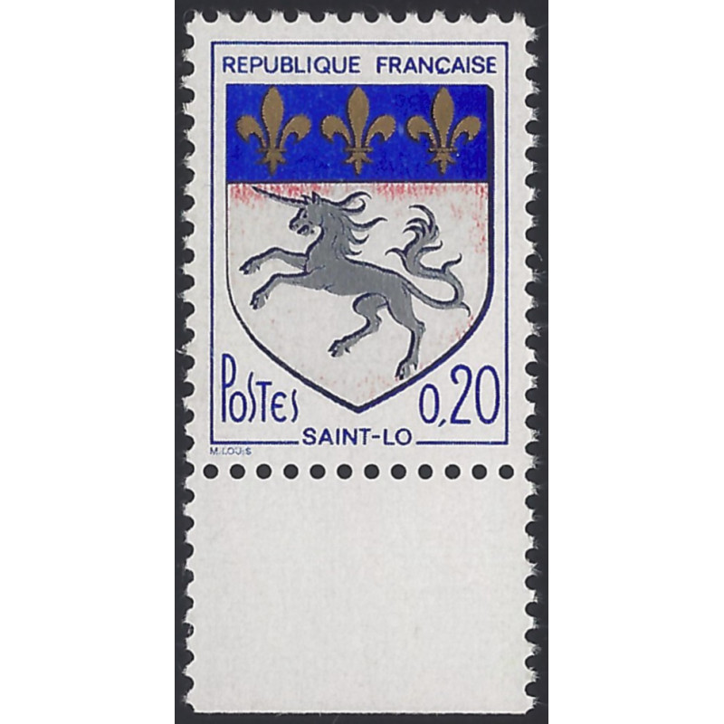 Saint-Lô timbre N°1510e variété rouge absente neuf**.