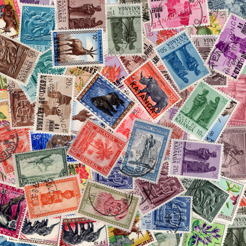 Belgique colonies timbres de collection émis avant 1961.