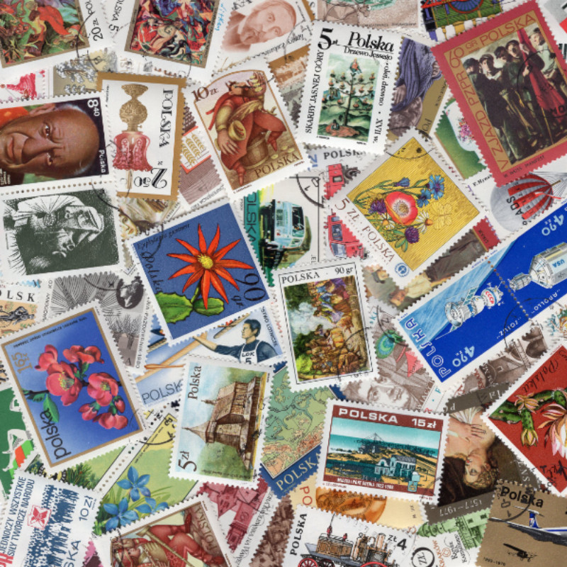 Pologne timbres de collection tous différents.