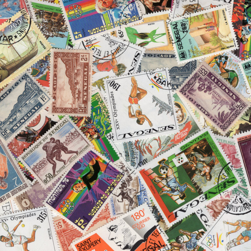 Sénégal timbres de collection tous différents.