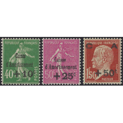 Caisse d'Amortissement timbres de France N°253-255 série neuf**.