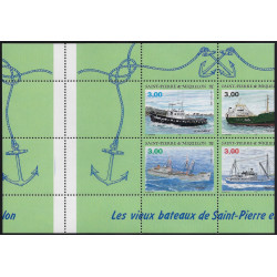 Bloc-feuillet de timbres Saint Pierre et Miquelon N°5 variété neuf**. RRR