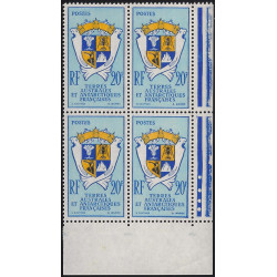 Armoiries timbre T.A.A.F. N°15 bloc de 4 cdf neuf**.