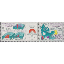 Géologie en Antarctique timbres T.A.A.F. triptyque N°139A neuf**.