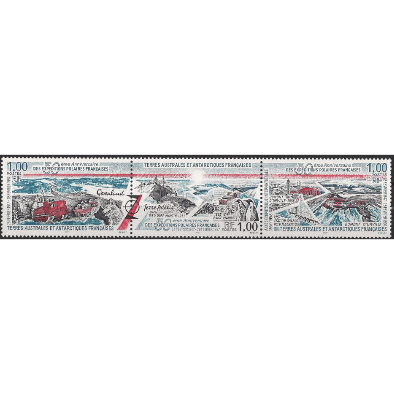 Expéditions polaires timbres T.A.A.F. triptyque N°225A neuf**.