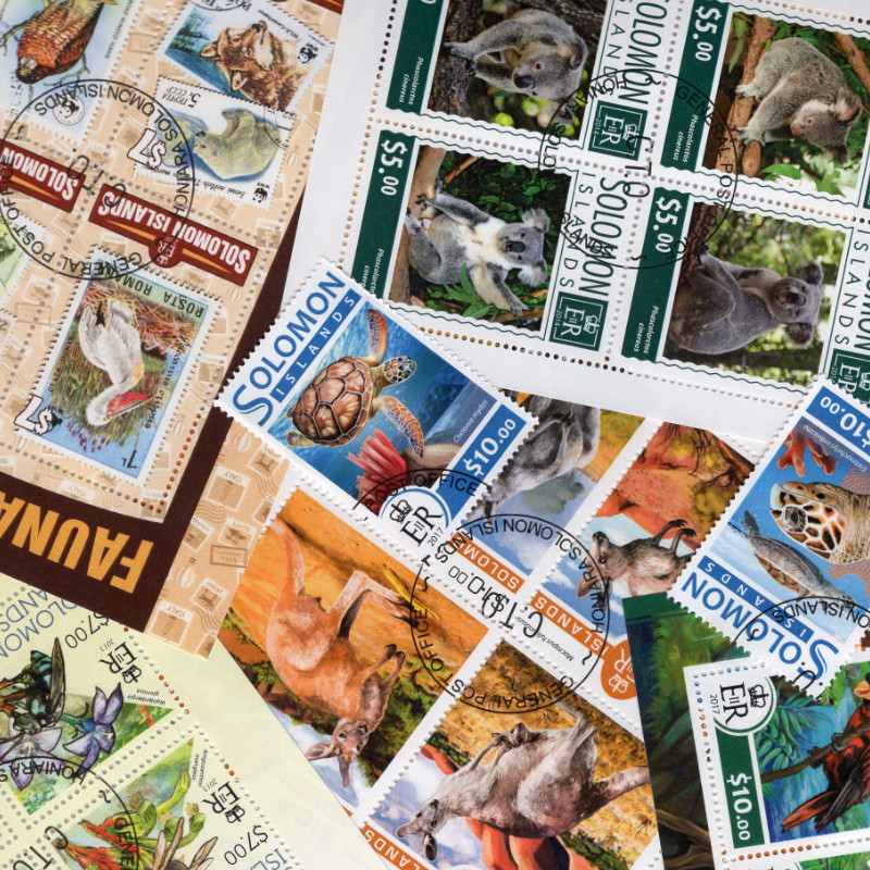 Salomon timbres de collection tous différents.