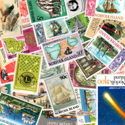 Norfolk timbres de collection tous différents.