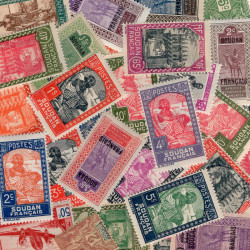 Soudan Français 25 timbres de collection tous différents.