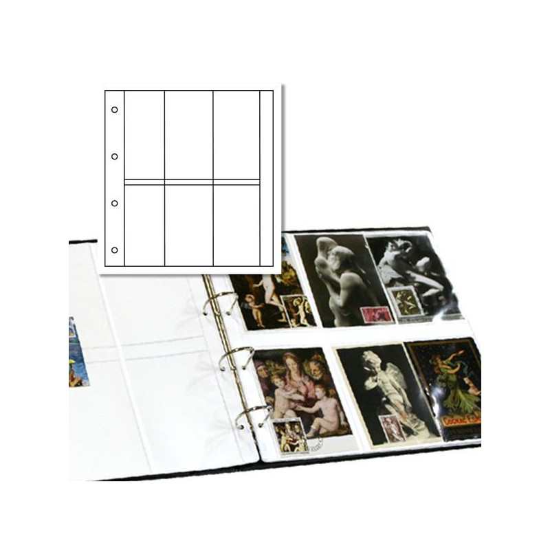 Recharges Yvert à 6 cases verticales pour cartes postales modernes.