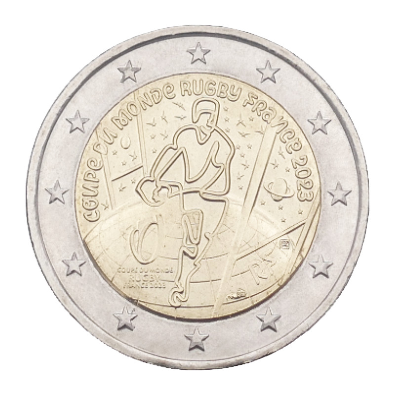 2 euros commémorative France 2023 - Coupe du monde de Rugby.