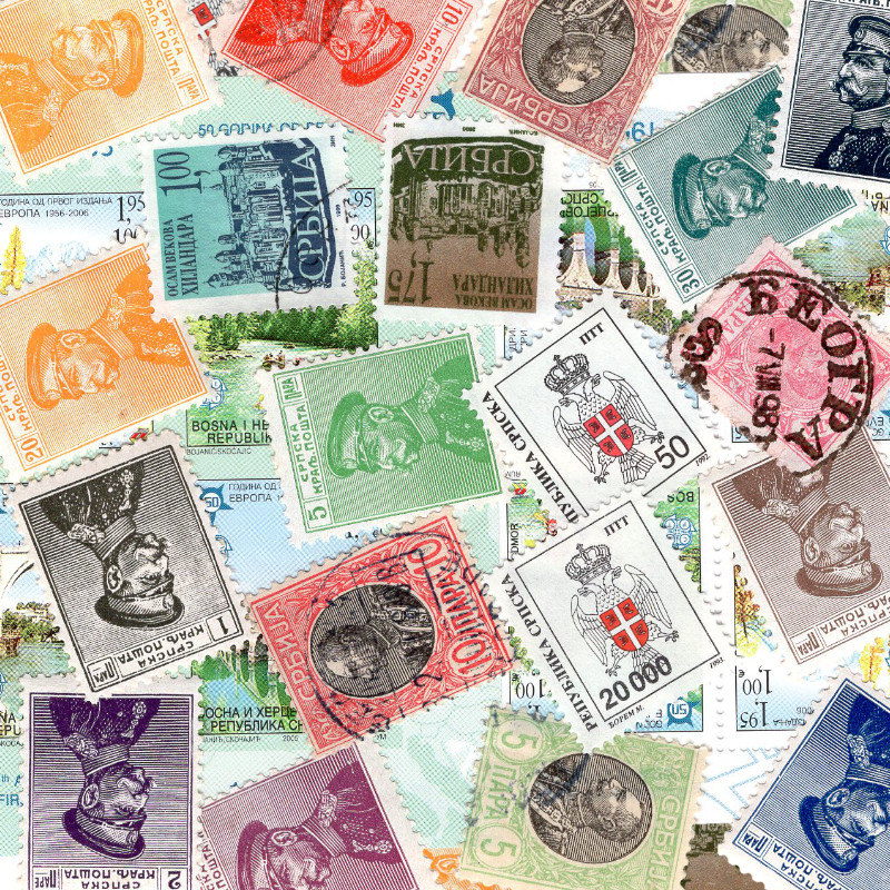 Serbie 25 timbres de collection tous différents.