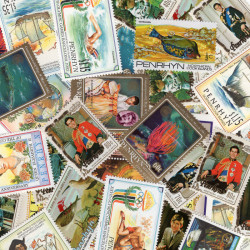 Penrhyn 25 timbres de collection tous différents.
