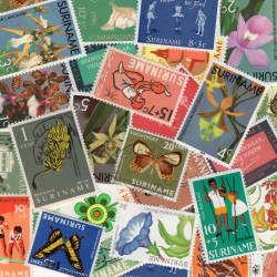 Surinam timbres de collection tous différents.