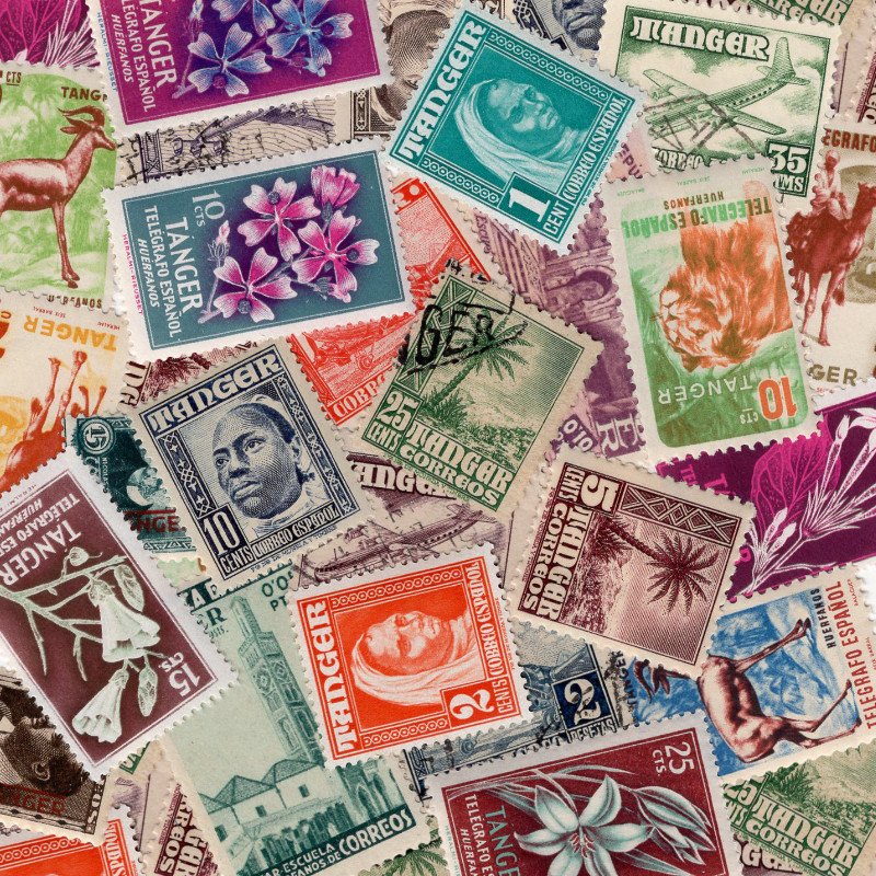 Tanger timbres de collection tous différents.