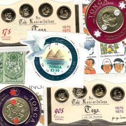 Tonga timbres de collection tous différents.