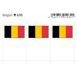 Feuillet de drapeaux Belgique en couleurs pour reliures.