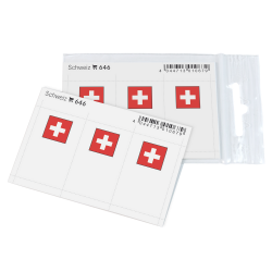 Feuillet de drapeaux Suisse en couleurs pour reliures.