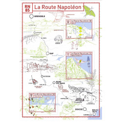 Feuillet de 3 timbres La route Napoléon RN85 neuf**.