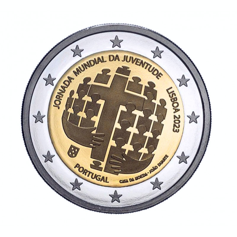 2 euros commémorative Portugal 2023 - Journée mondiale de la jeunesse.