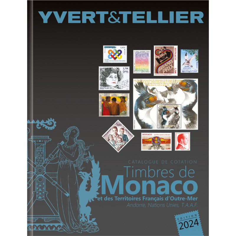 Catalogue de cotation timbres de Monaco et Tom 2024 Yvert et Tellier.