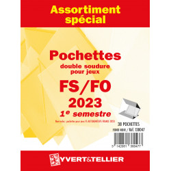 Assortiment de pochettes pour jeux FO/FS France 2023 premier semestre.
