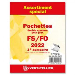 Assortiment de pochettes pour jeux FO/FS France 2022 premier semestre.