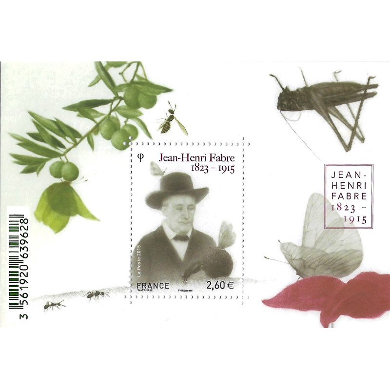 Feuillet de timbre Jean Henri Fabre N°F4980 neuf**.