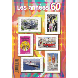 Feuillet de 6 timbres Les années 60 N°F4960 neuf**.