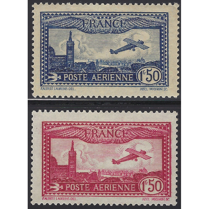 Timbres poste aérienne N°5-6 série Marseille neuf**.