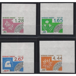 Les mois de l'année timbres préoblitérés N°190-193 série non dentelé neuf**.