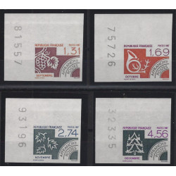 Les mois de l'année timbres préoblitérés N°194-197 série non dentelé neuf**.