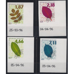 Feuilles d'arbres timbres préoblitérés N°236-239 série non dentelé neuf**.