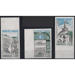 U.N.E.S.C.O. timbres de service N°88-90 série non dentelé neuf**.