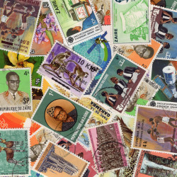 Zaïre timbres de collection tous différents.