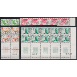 Signes du Zodiaque timbres préoblitérés N°150-153 en blocs de 10 coins datés neuf**.