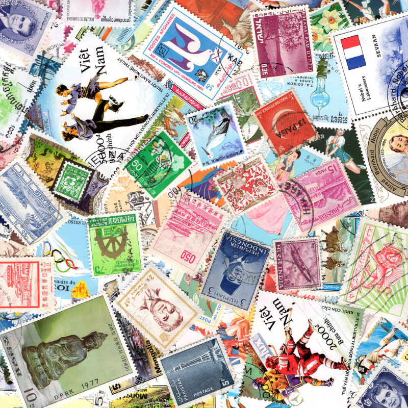 Asie timbres de collection tous différents.