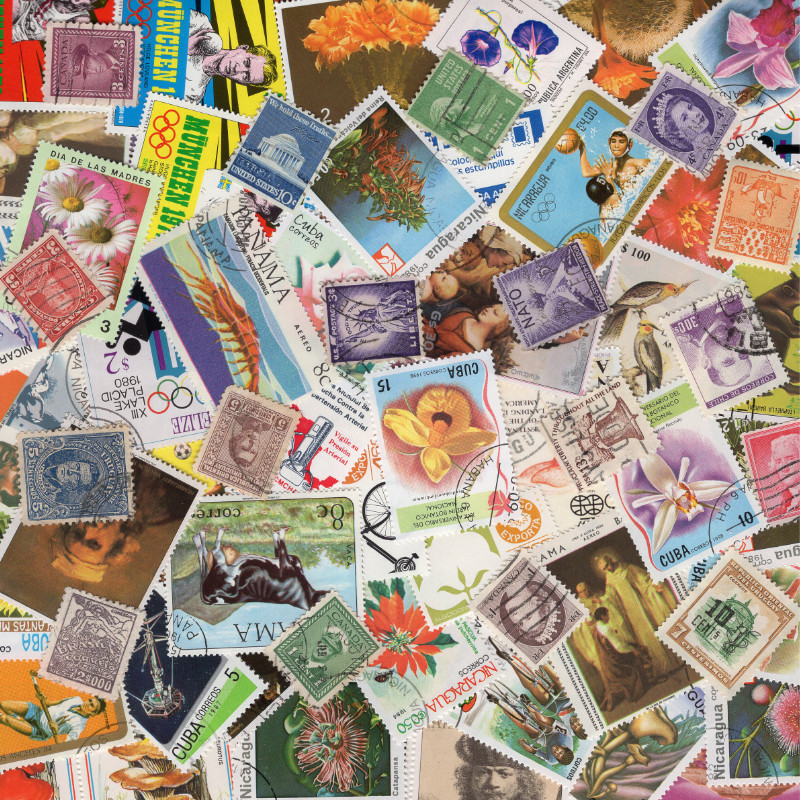Amérique timbres de collection tous différents.