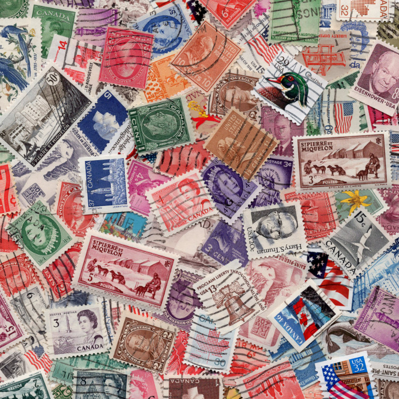 Amérique du Nord timbres de collection tous différents.