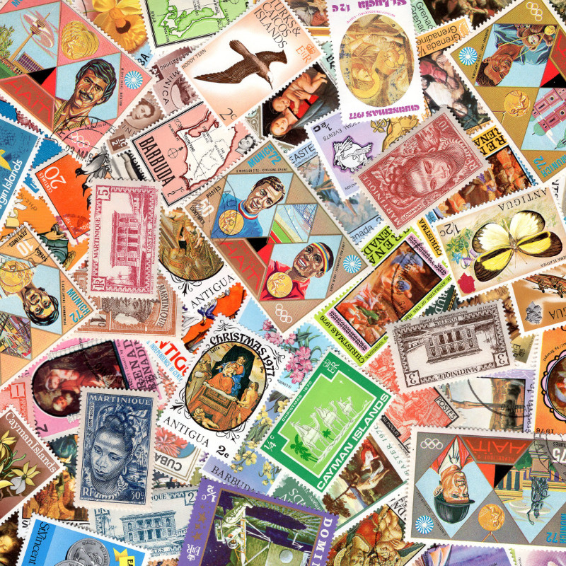 Antilles timbres de collection tous différents.