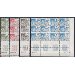 Monuments historiques timbres préoblitérés N°174-177 en blocs de 12 coins datés neuf**.