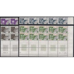 Les mois de l'année timbres préoblitérés N°186-189 en blocs de 10 coins datés neuf**.