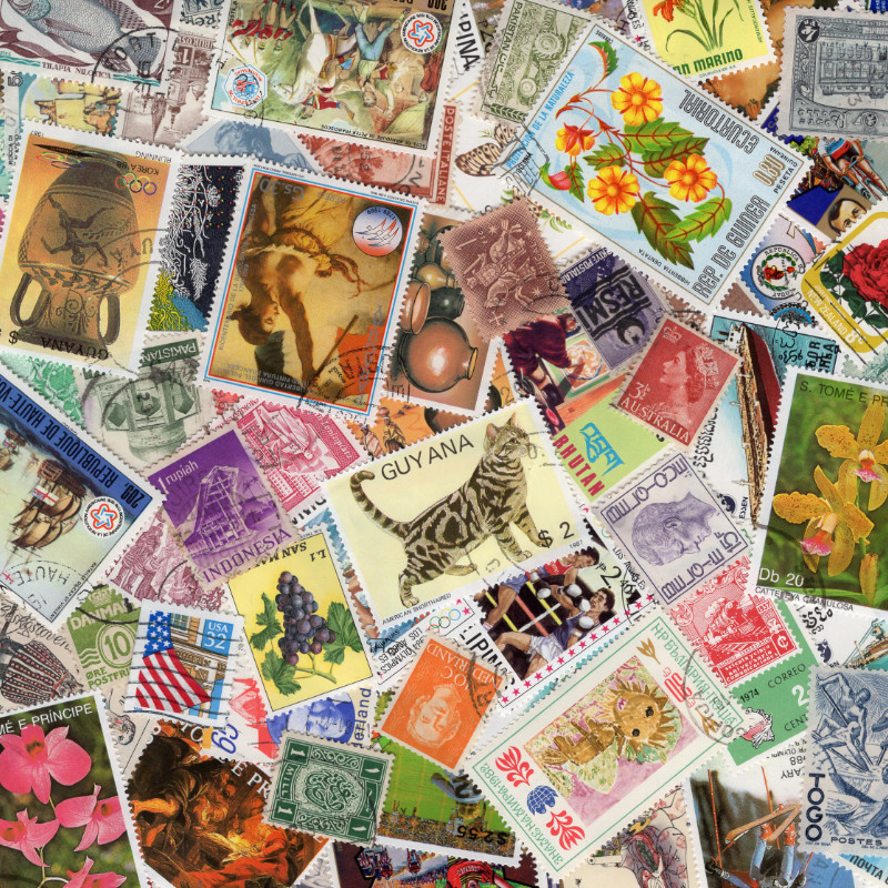 Tous pays timbres de collection tous différents.