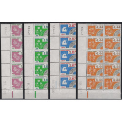 Les mois de l'année timbres préoblitérés N°190-193 en blocs de 10 coins datés neuf**.