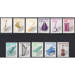 Instruments de musique timbres préoblitérés N°213-223 série neuf**.