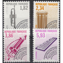 Instruments de musique timbres préoblitérés N°228-231 série neuf**.
