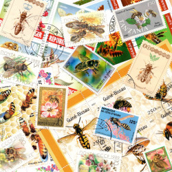 Abeilles 25 timbres thématiques tous différents.