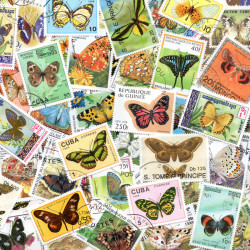 Papillons timbres thématiques tous différents.