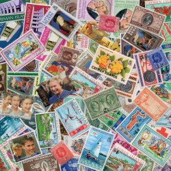 Caïmans timbres de collection tous différents.